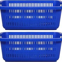 Samruddhi Plastic Crate (37.3 cm x 27.4 cm x 13.4 cm, Blue, Pack of 2,Plastic)-picture-23
