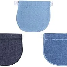 buildcon 3-Piece Set Maternity Pants for Women, Jeans Extenders for Women Waist, Adjustable Jeans for Pregnancy, Comfortable Belly Band for Daily Activities, Postpartum Recovery, 16.5x19.3cm Blue-picture-51