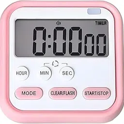 Digital Magnetic Timer with Large LCD Screen, Loud Alarm & Flashing Countdown – Multi-Function Clock for Kitchen, Study & Workouts (Pink)-picture-17