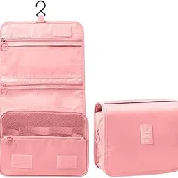 sprqcart Hanging Toiletry Bag for Travel– Large Makeup Organizer Pouch – Professional Cosmetic Storage Case, Grooming Kit with Compartments for Toiletries, Beauty Essentials, & Accessories |Light Pink-picture-17