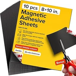 DIY Craft Magnetic Sheets with Adhesive Backing - 8x10" 10 Pack Adhesive Sheets for Magnetic Stickers and Photos - 100% Customizable-image-6