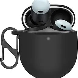LIRAMARK Silicone Cover Case with Carbiner Compatible with Google Pixel Buds Pro (Black)-picture-21
