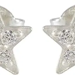 riyo Pure 92.5 Sterling Silver Handmade Dangler Hanging Designer Multi Cubic Zirconia White Earrings Gemstone for Girls and Women | Gift For her -SEWCZFC-14125-picture-41