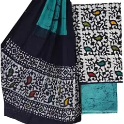 rigdom Cotton Batik Unstitched Dress Material, Hand Block Print Suit Fabric Material With Dupatta, Traditional Ethnic Design, Daily Festival Office Cotton Unstitched Suits Set-picture-48