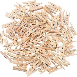 1 inch &. 2.5 cm Beige Brown Color 200 pcs Mini Wooden Clothespin Photo Paper Clips for Crafts, Decoration and DIY Projects (200)-picture-32