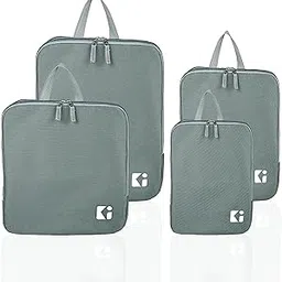 Kuber Industries Pack of 4 Packing Cubes Mesh Bags | Suitcase Organizer for Travelling | Packing Bags for Travelling | Make Up/Cloth Organizer for Travel | Travel Suitcase Organizer | Ash Grey-image-43