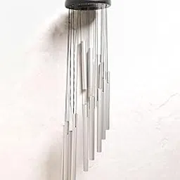 The Spiritual Living Windchimes for Home Decor || Metal Windchime for Positive Vibes || Windchime for Home || Feng Shui Wind Chime for Good Luck || Windchime for Balcony || Silver II 10.8 Inch approx.-picture-13