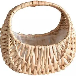 2xWicker Woven Flower Pot Storage Box Bag 17x16.5x11cm Portable Plastic Lining-picture-23