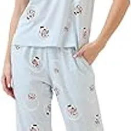 av2 Women's Cotton Printed Short Sleeve Night Suit Set | Pajama Set | Casual Night Dress for Women | Airport Look Coord Set -2888-picture-10