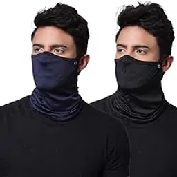 BISMAADH Bandana Scarf Mask With Ear Loops 2 Pack, Neck Gaiter Balaclava Dust UV Sun Protection Outdoors Face Mask for Women Men-picture-28