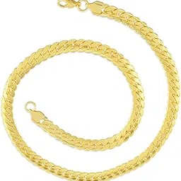 Brass 24KT Micron 1 Gram gold forming Chain Necklace for Men,(22 Inch/ 10mm/50 Grams)-% Tolas, Men jewellery (NKCG4382)-image-7