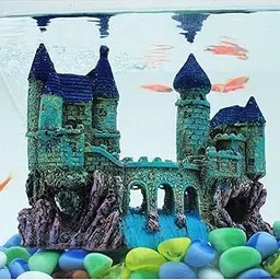 Small Ancient Castle Resin Background for Small Fish Tank Aquarium Accessories Fish Hide House Beautiful Aquarium Decoration Ornament (16 x 6.5 x 13 cm)-picture-24