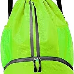 bnf BNF® Gym Drawstring Backpack Dry and Wet Separation Gym Bag for Beach Hiking Pool Green-Sporting Goods-Fitness, Running & Yoga-Gym Bags-1 Gym Backpack image 1