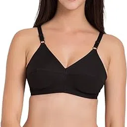 souminie Women's Cotton Non-Padded Non-Wired Everyday Bra (SLY-933_Black_30A)-picture-11