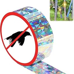 Bird Reflective Tape Keep Birds Away Outdoor Double Side Bird Flash Tape Bird Tape Bird Scare Tape Holographic Reflective Tape Prism Tape Double Sided Bird Scare Tape (2.4cm, Set of 1)-picture-18