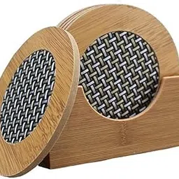 6 PCS Bamboo Wooden Coaster Set Round Cup Mats with Anti-Slip Design for Coffee and Tea Mugs Wooden Trivets for Hot Pots Wooden Coasters for Cups Coasters for Hot Utensils Trivets (Round)-picture-12