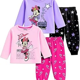 kuchipoo © Disney Girls Regular Fit Cotton T-Shirts and Pyjamas Set-picture-17