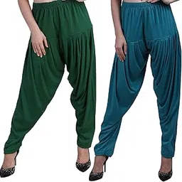 magilam Women's Pack 2 Viscose Patiala Pants Biscuit Multicolour-picture-26