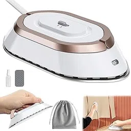 Pivdo Portable Iron for Clothes Travelling, Small Iron, Foldable, Dual Voltage 120V/220V, Handheld Mini Ironing Machine, Light Weight, Compact for Travel, Micro Irons Box-picture-63