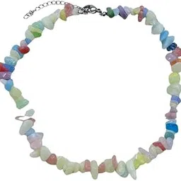 ftk Colored Crystal Gravel Necklace | Stylish Chain for Women & Girls image 1