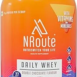 NRoute Daily Whey Protein 2 lbs - Double Chocolate, Protein Whey Powder with Vitamin and Minerals, Zero Sugar- 27 Servings-picture-38