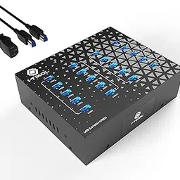 20 - Port USB 3.0 Splitter Hub with Power Supply - High Speed Data Transfer for Desktop, Laptop, HDD, PC - Expand and Speed Up to 5 Gbps 110W - Industrial Grade Hub Compatible with External Drives-picture-26