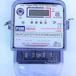 PSM INDIA Psm AC Single Phase Electronic Meter With LCD Display,5-30Amp With 2 Wire || Best In Class,Red-picture-33