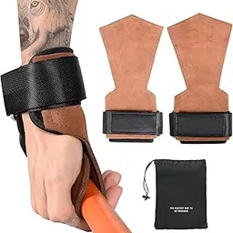SYOSI Weight Lifting Grips with Wrist Straps - Weightlifting Hooks, Non-slip Cowhide Padded Workout Gloves for Men and Women Deadlift, Pull Up, Rows, Home Gym Power Training-image-17
