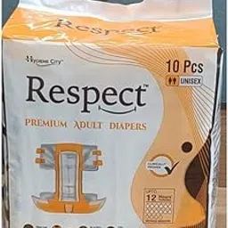 Respect Adult Unisex Diaper XL Waist Size- 122-163 cm, Pack of 1 (10 Count)-picture-52
