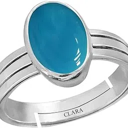 clara Turquoise Firoza 8.3cts or 9.25ratti Stone Silver Adjustable Ring for Women-picture-47