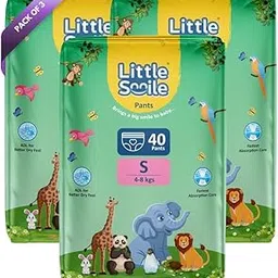 LITTLESMILE Baby Pants Extra Absorb Diapers - Small -120 Pieces -Pack of 3-picture-44