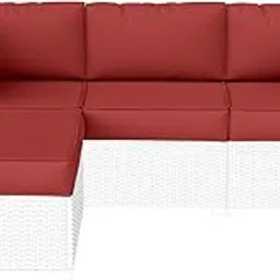Patio Furniture Cushions, Replacement Outdoor Cushions for 4-Seat Patio Furniture, Waterproof Cushions for Outdoor Sectional Sofa Couch, Red-picture-24