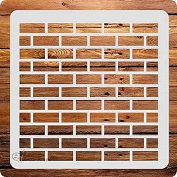 Brick Wall Pattern Stencils for Art and Craft Painting, Size 6 x 6 inch Reusable Stencil for Painting, Fabric, Glass, Wall Painting, and Craft Painting-image-3