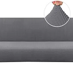 H.VERSAILTEX Armless Sofa Cover, Stretch Sofa Bed Cover, Machine Washable Anti-Slip Protector for Couch Without Armrests, Spandex Jacquard Fabric Slipcover Futon Cover (Futon, Gray)-picture-13