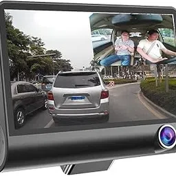 Car Dash Cam Front and Inside Video Recorder Rear Camera Dual Dash Cam with 4 inch Reverse Full Screen Driving Recorder DVR HD 1080P Night Vision Parking Mode Seamless Recording CAR DVR Camera-picture-30