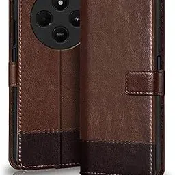 TheGiftKart Flip Back Cover Case for Mi Redmi A4 5G / Redmi 14C 5G / Poco C75 5G / Poco M7 5G | Dual-Color Leather Finish | Inbuilt Stand & Pockets | Flip Back Cover (Faux Leather, Brown & Coffee)-picture-30