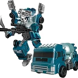 TOYRENTTO 8‑Inch 2‑in‑1 Transforming Concrete Mixer Robot Toy Construction Truck to Warrior Action Figure | 100% ABS Plastic Kids Gift Ages 6+-picture-10