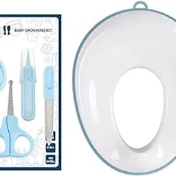 Kids Station Portable Baby Potty Training Seat with 4 Piece Baby Grooming Kit - Potty Training Seat for 1 + Year child - Nail Filer, Rounded Scissors, Nail Cutter and Tweezer (Blue)-picture-25