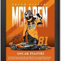 TenorArts Oscar Piastri Poster Mclaren F1 Car Posters Formula One Photo Frame Painting with Matt Finish Black Texture (12 inches x 9inches)-picture-54