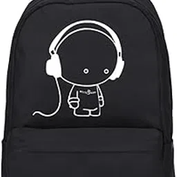 auxter Polyester Music 15 Ltrs Casual School Bag College Backpack for Boys and Girls (Black)-picture-54