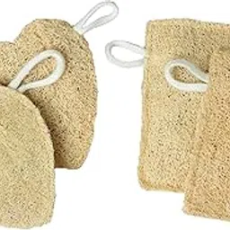 Fibres India Natural Loofah Bath Sponges | Exfoliating Body Scrubber with Hanging Loop | Eco-Friendly for Men & Women (HEART, RECTANGLE)-picture-46