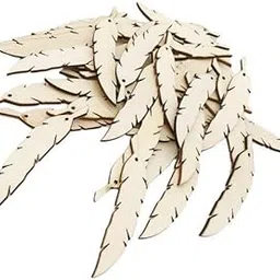 Enakshi® 2x50 Pieces Unfinished Wood Feathers Shape Wooden Pieces with Hole for Craft|Crafts | Multi-Purpose Craft Supplies | Crafting Pieces | Wooden Pieces-image-19