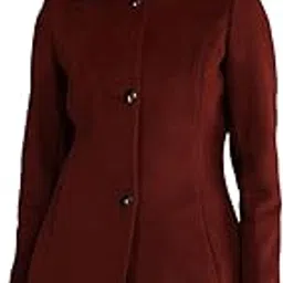 Regular Fit Solid Long Sleeves Button Closer Women Coat For Winter-image-41