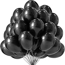 HEMITO Premium Metallic Latex Balloons Pack Of 50 Black Balloons for Decoration (Black, Pack Of 50)-picture-11