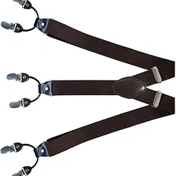 shopora Casual Men Women Suspenders Clip Buttons Back Belt Unisex Adults Heavy Duty Brown | Mens Accessories | Suspenders Braces-picture-50