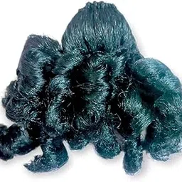 Curly Hair for Laddu Gopal & Radha Rani/Durga (Black) - Microfiber Curly Hairs for God | Long Hair Wig for Krishna Idol for Size: 6-picture-11