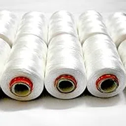 Silk Thread, Shiny 10 spools, White for Embroidery/Bangle-jhumka-Jewellery Making, Handicrafts-image-70