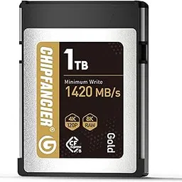 CHIPFANCIER CFexpress 2.0 Type B 968GB Memory Card Up to 1750MB/s Read 1420MB/s Write-Raw 8K Video Recording Compatible with Nikon D5/D6/Z7/Z9 Panasonic Canon EOS DJ for Photographers Gold-image-94