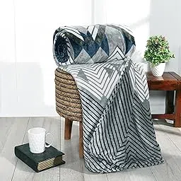 BLUEDOT Supersoft Self Design Printed Velvet(Flannel) King Size Duvet Cover||Dohar||RajaiCover for All Seasons,(90x95 inches)-Multicolor-D5-image-10