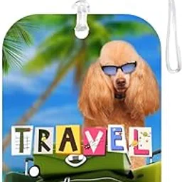 tashis pet junction TPJ Handmade Resin Customized Luggage ID Tag with Pet Name Dog Cat Photo, Cute Personalized Travel Bag Identifier Label, Travel Accessories Ideal for Gifting - Goggles & Getaways Vacation Paws-picture-59